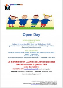 Locandina Open Day Novembre 2024